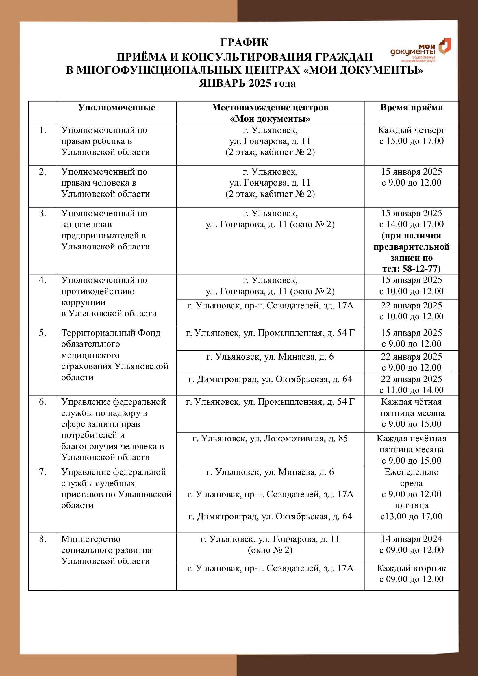 График на декабрь 2024 года